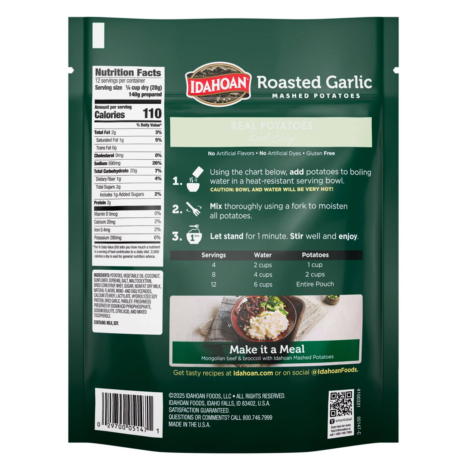 slide 2 of 2, Idahoan Roasted Garlic Mashed Potatoes Value Size 12 oz, 12 oz