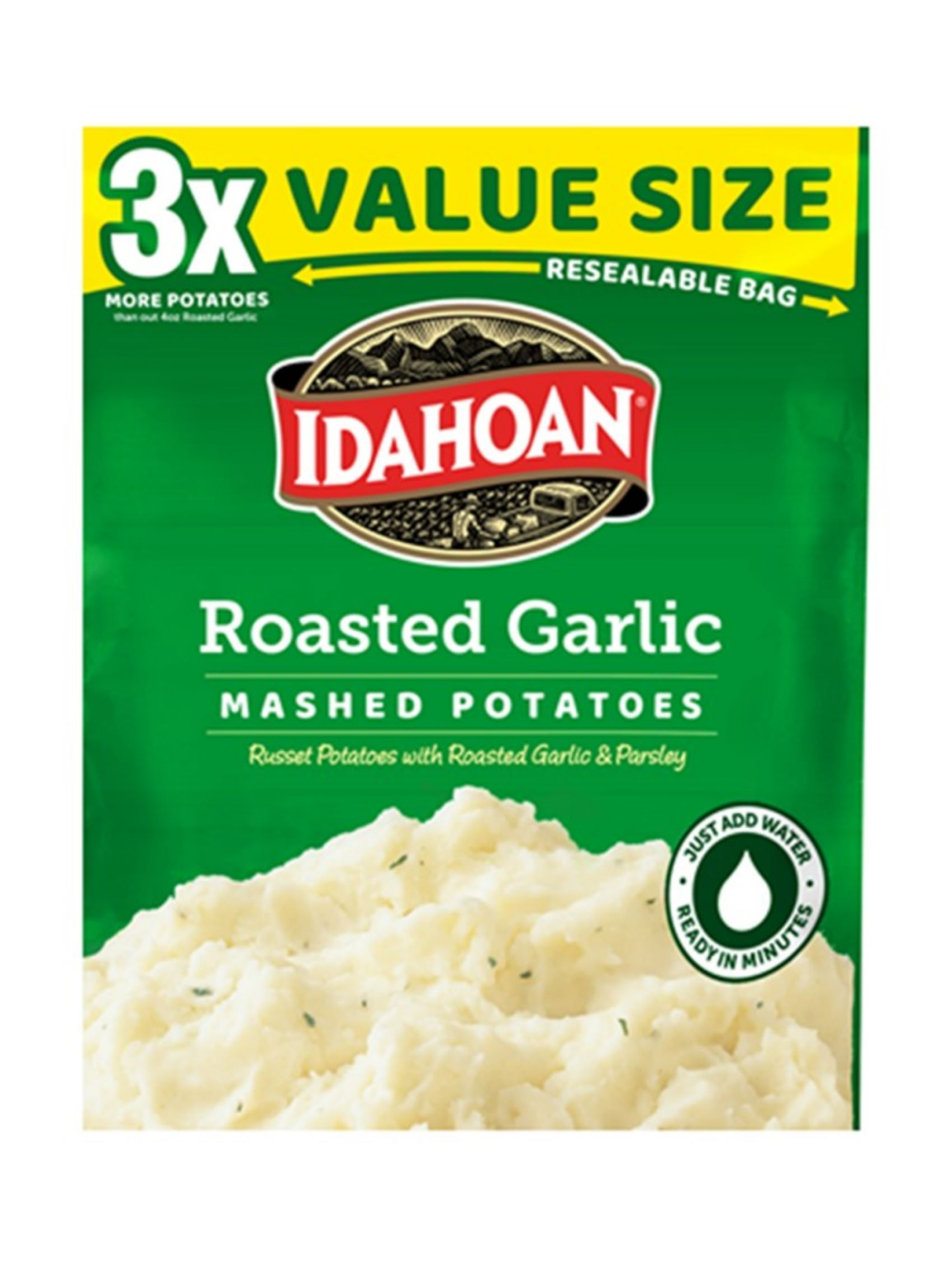slide 1 of 2, Idahoan Roasted Garlic Mashed Potatoes Value Size 12 oz, 12 oz