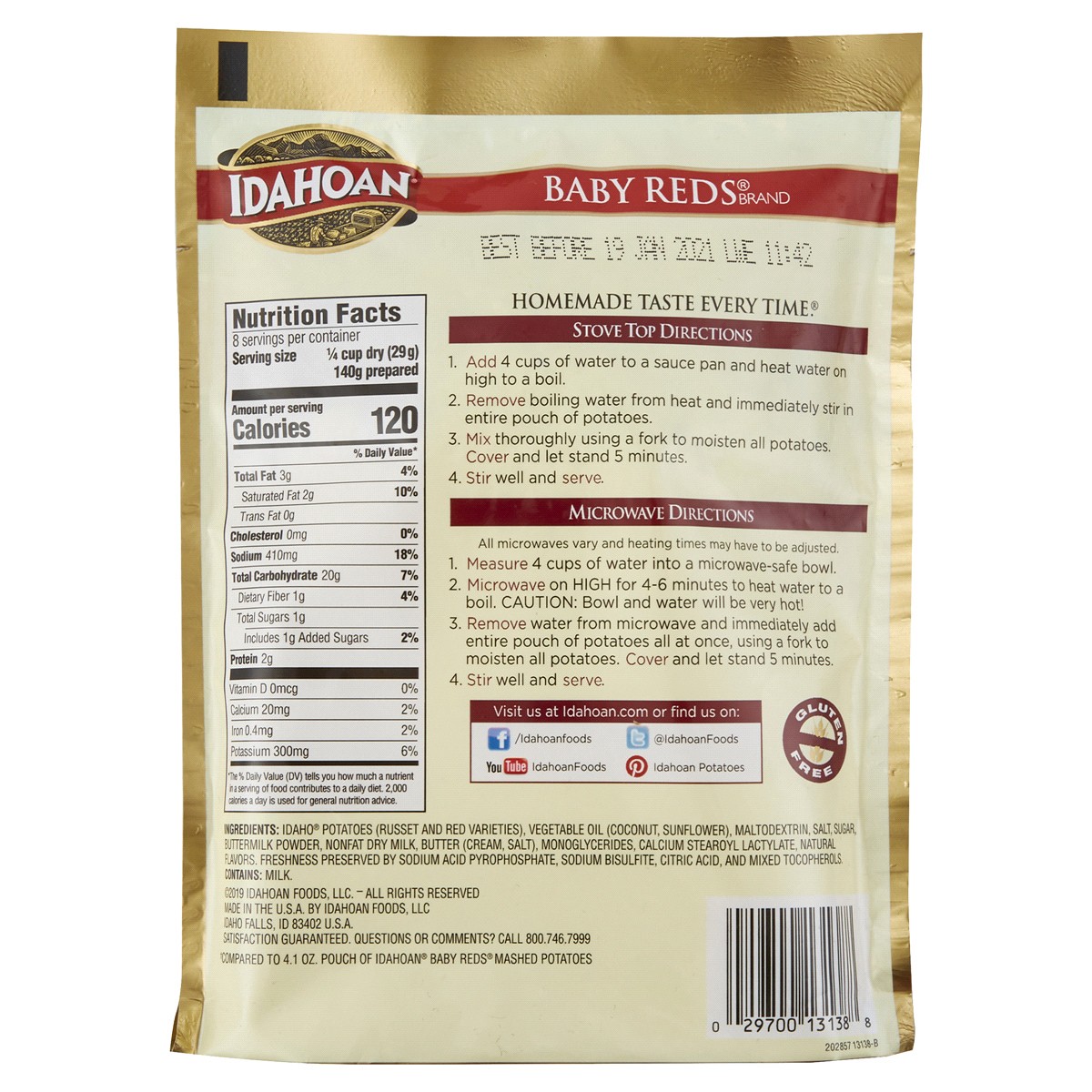 slide 2 of 2, Idahoan Mashed Potatoes, 8.2 oz