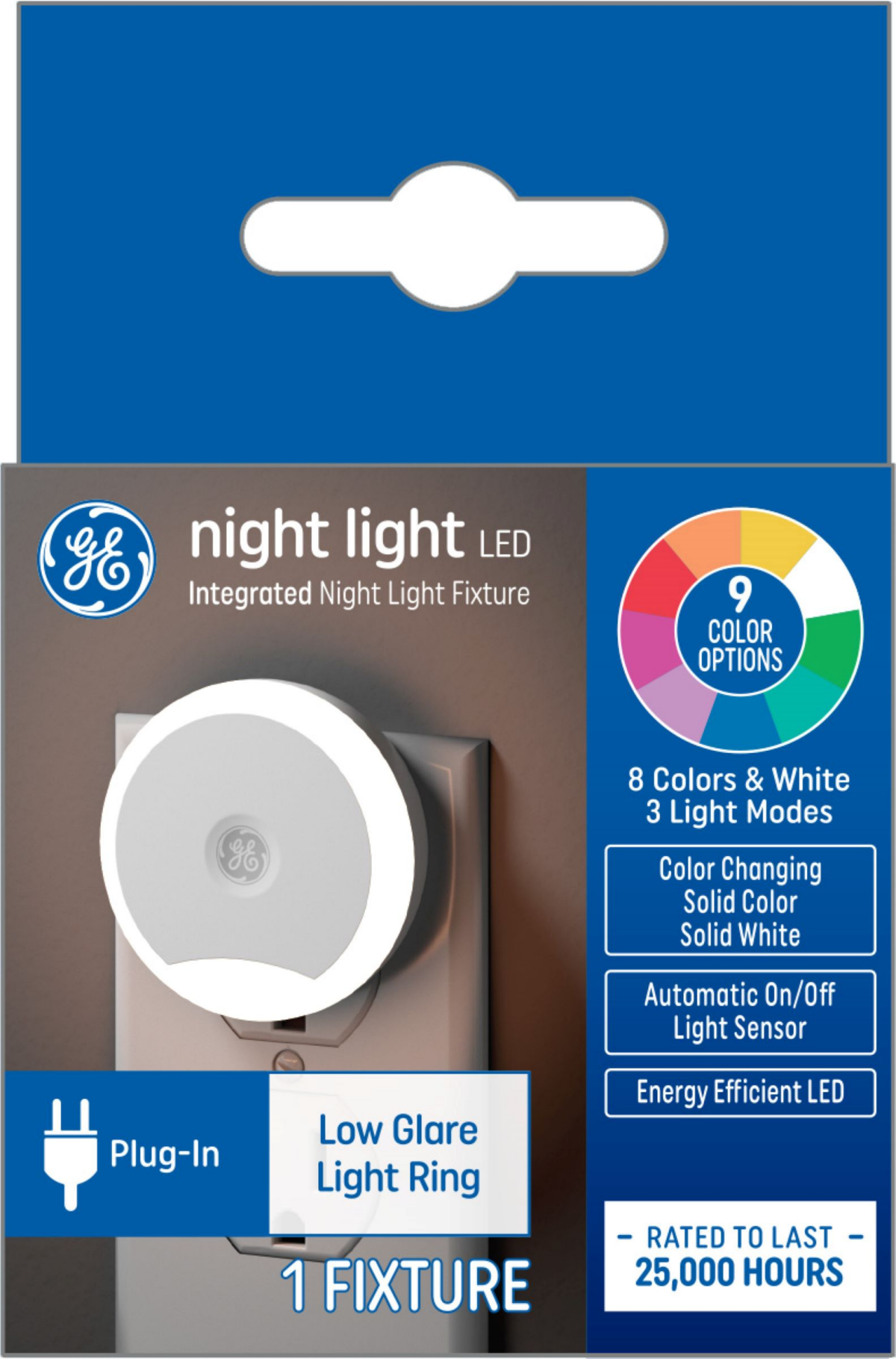 slide 1 of 4, GE LED Integrated Plug-In Low Glare Light Ring Night Light Fixture 1 Each, 1 ct