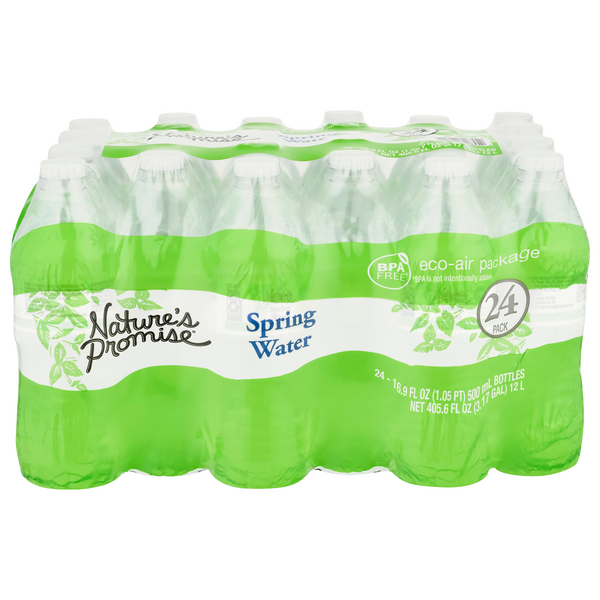 slide 1 of 1, Nature's Promise Spring Water - 24 pk, 24 ct; 16.9 oz