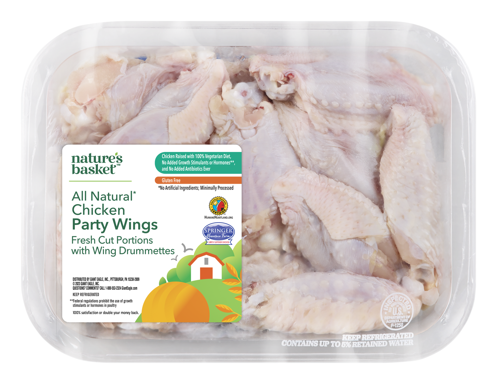 slide 1 of 1, Nature's Basket Chicken Party Wings, per lb