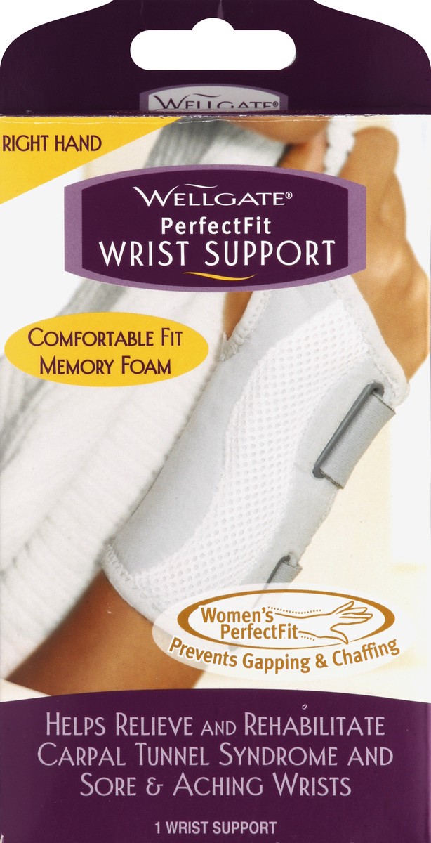 slide 3 of 5, Wellgate for Women, PerfectFit Wrist Brace for Wrist Support, Right, 1 ct