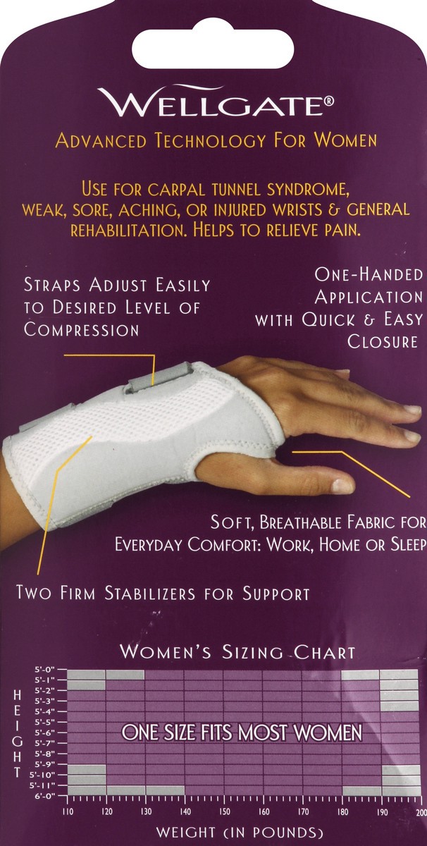 slide 4 of 5, Wellgate for Women, PerfectFit Wrist Brace for Wrist Support, Right, 1 ct