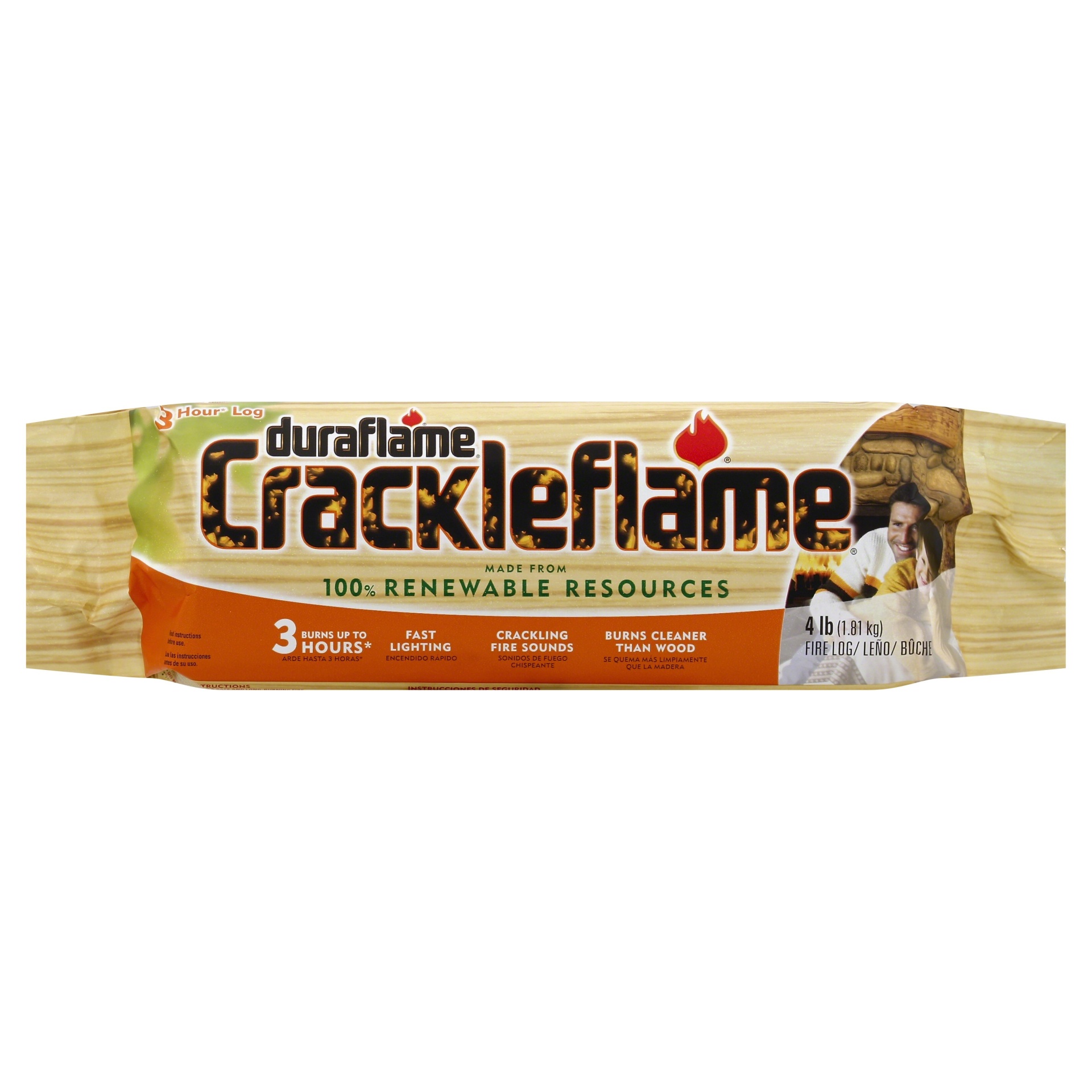 slide 1 of 4, Duraflame Crackleflame Firelog, 4 lb