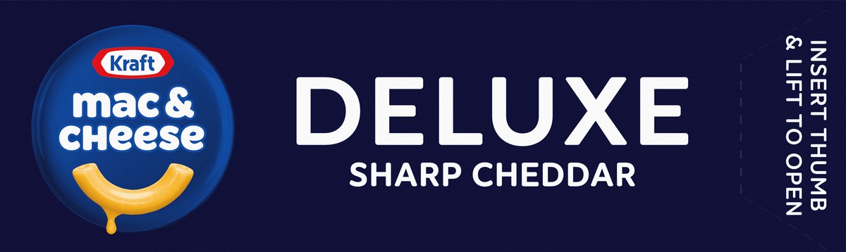 slide 6 of 9, Kraft Deluxe Sharp Cheddar Mac & Cheese Macaroni and Cheese Dinner, 14 oz Box, 14 oz