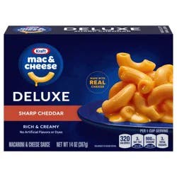 Kraft Deluxe Sharp Cheddar Mac & Cheese Macaroni and Cheese Dinner, 14 oz Box