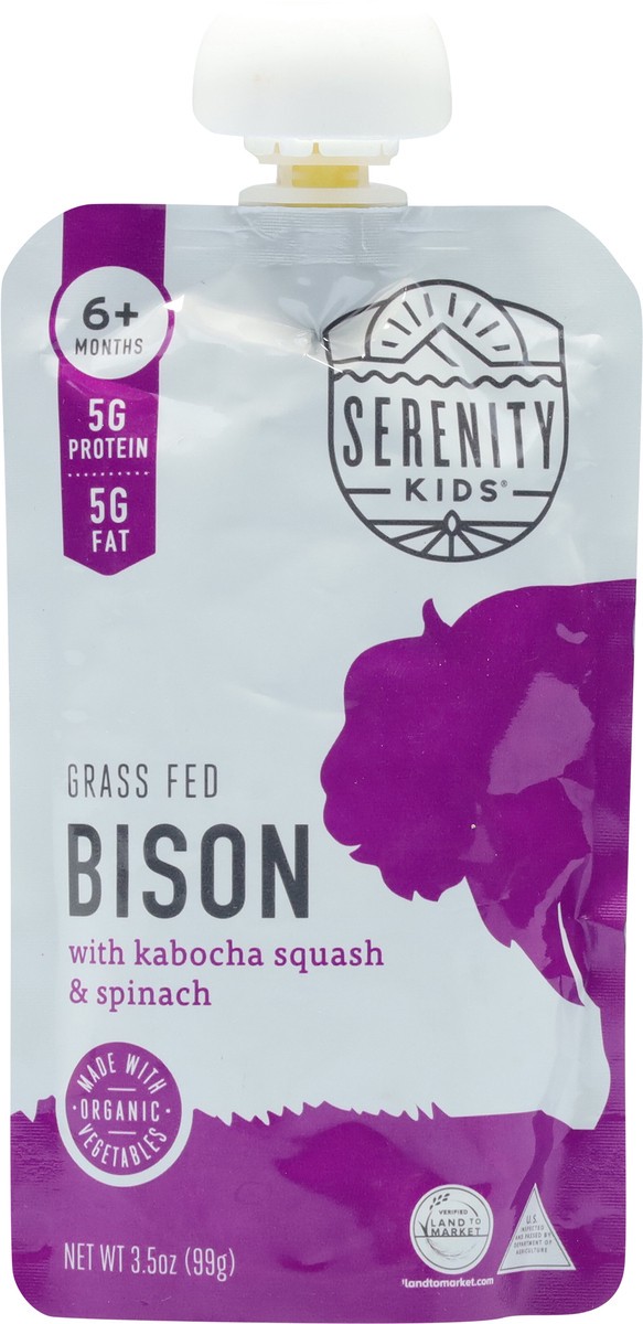 slide 5 of 14, Serenity Kids 6+ Months Grass Fed Bison 3.5 oz, 3.5 oz