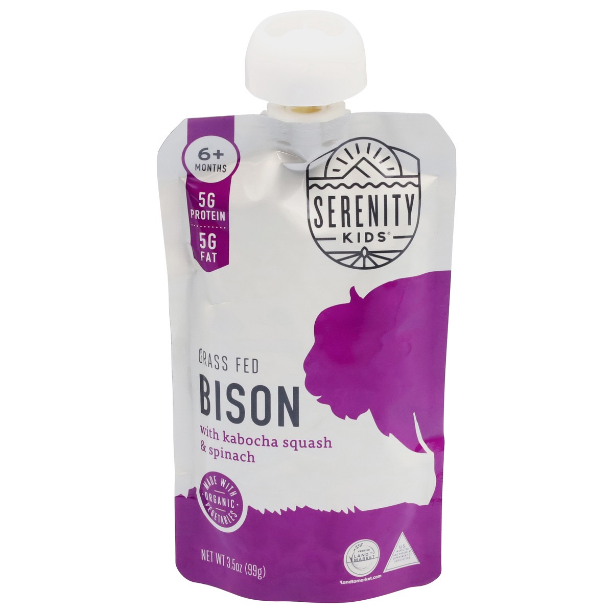 slide 1 of 14, Serenity Kids 6+ Months Grass Fed Bison 3.5 oz, 3.5 oz