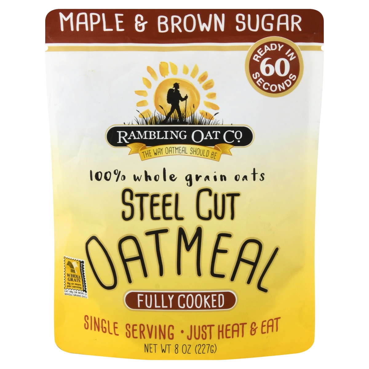 slide 1 of 2, Rambling Oat Co. Maple Brown Sugar Fully Cooked Steel Cut Oatmeal, 8 ct