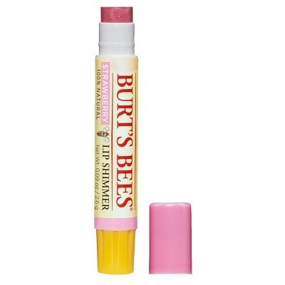 slide 1 of 6, Burt's Bees Strawberry Lip Shimmer, 0.09 oz