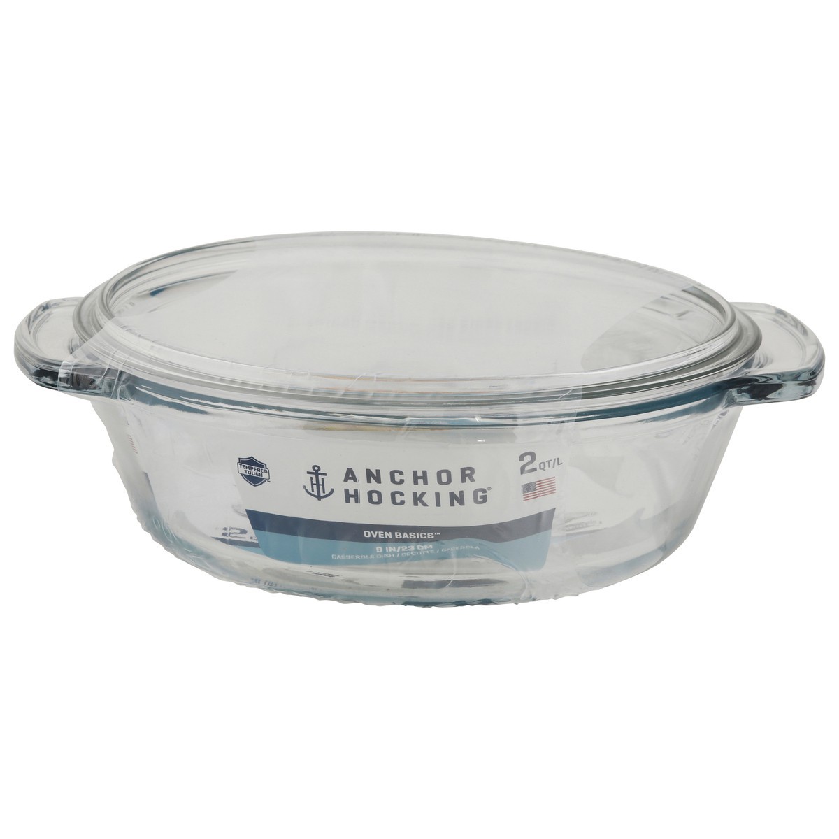 slide 1 of 9, Anchor Hocking Casserole with Glass Cover, 2 qt