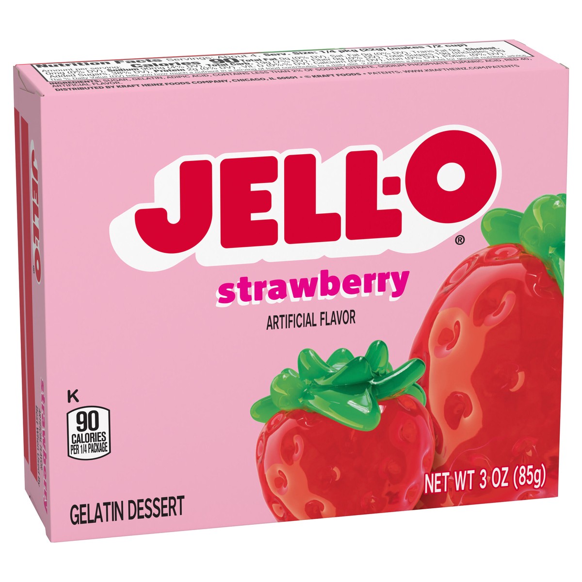 slide 2 of 9, Jell-O Strawberry Artificially Flavored Gelatin Dessert Mix, 3 oz Box, 3 oz