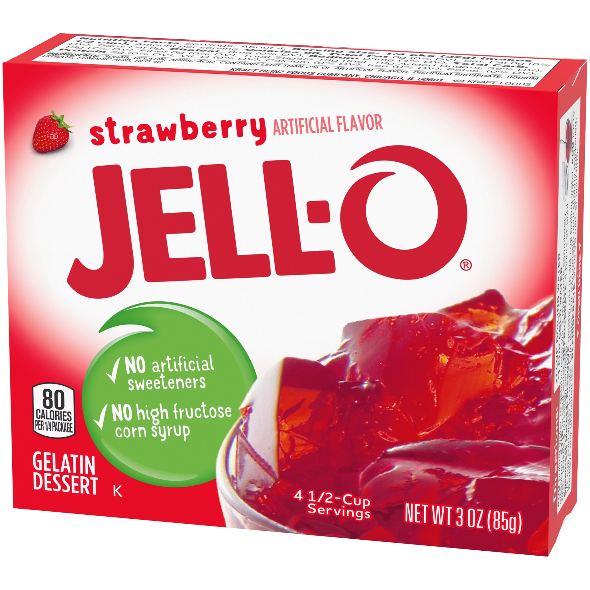 slide 4 of 7, Jell-O Strawberry Gelatin Dessert Mix, 3 oz