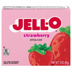 Jell-O Strawberry Artificially Flavored Gelatin Dessert Mix, 3 oz Box