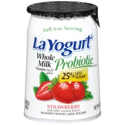La Yogurt Probiotic Strawberry Blended Whole Milk Yogurt