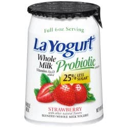 La Yogurt Probiotic Strawberry Blended Whole Milk Yogurt