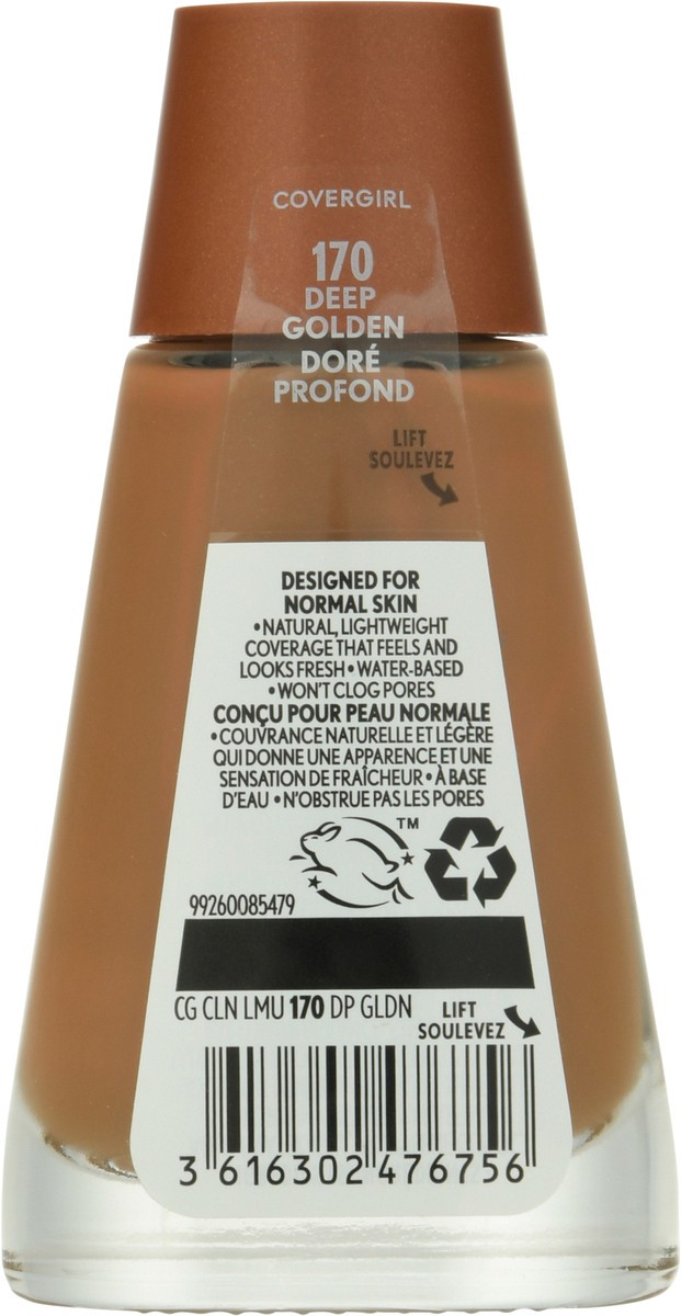 slide 3 of 12, Covergirl Clean Deep Golden 170 Liquid Foundation 1 fl oz, 1 fl oz