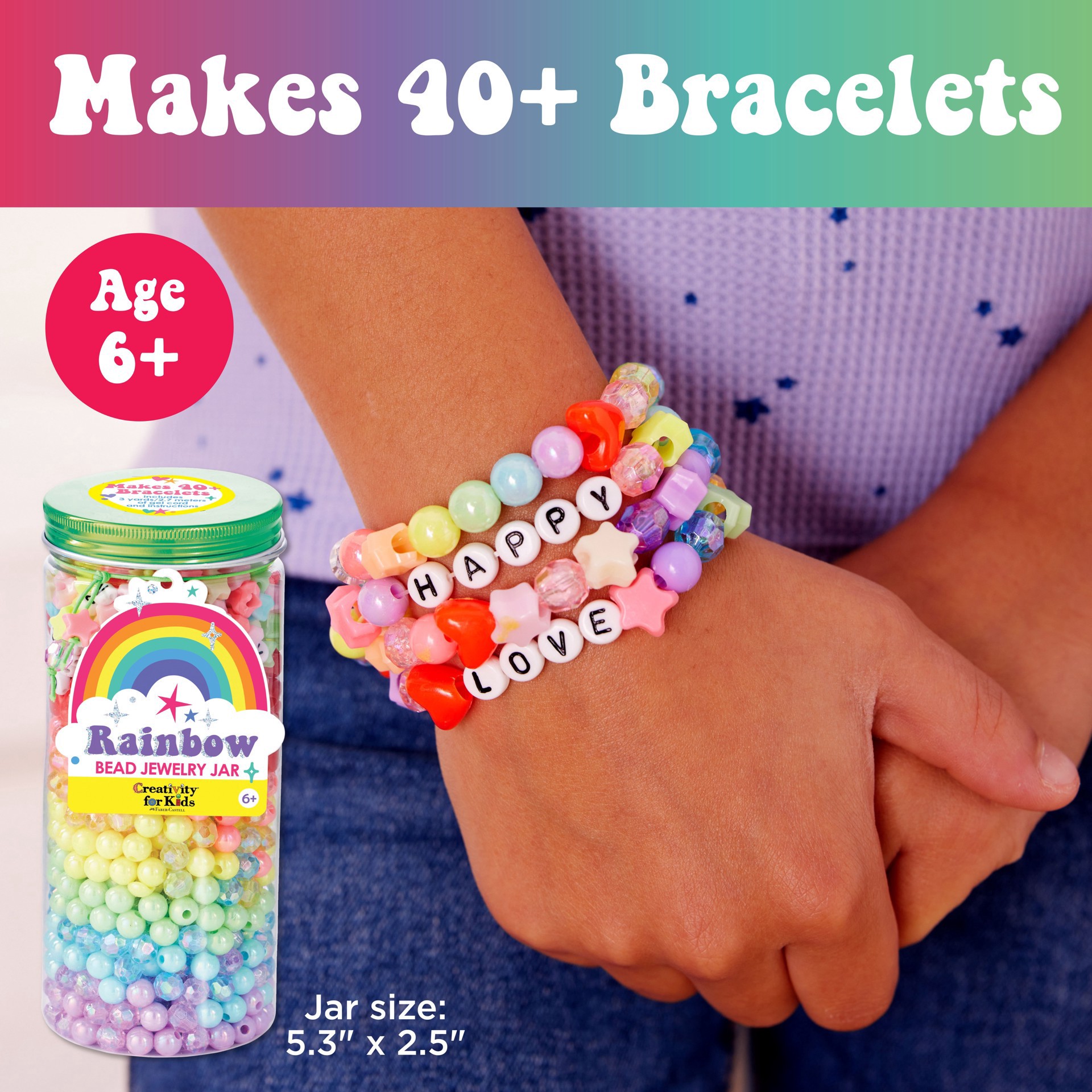 slide 13 of 14, Faber-Castell Creativity For Kids Rainbow Bead Jewelry Jar, 2.5 in x 5.3 in