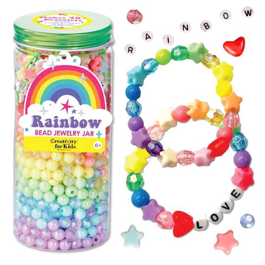slide 1 of 14, Faber-Castell Creativity For Kids Rainbow Bead Jewelry Jar, 2.5 in x 5.3 in