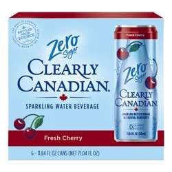 Clearly Canadian Zero Sugar Wild Cherry 355mL 6 Pack Cans