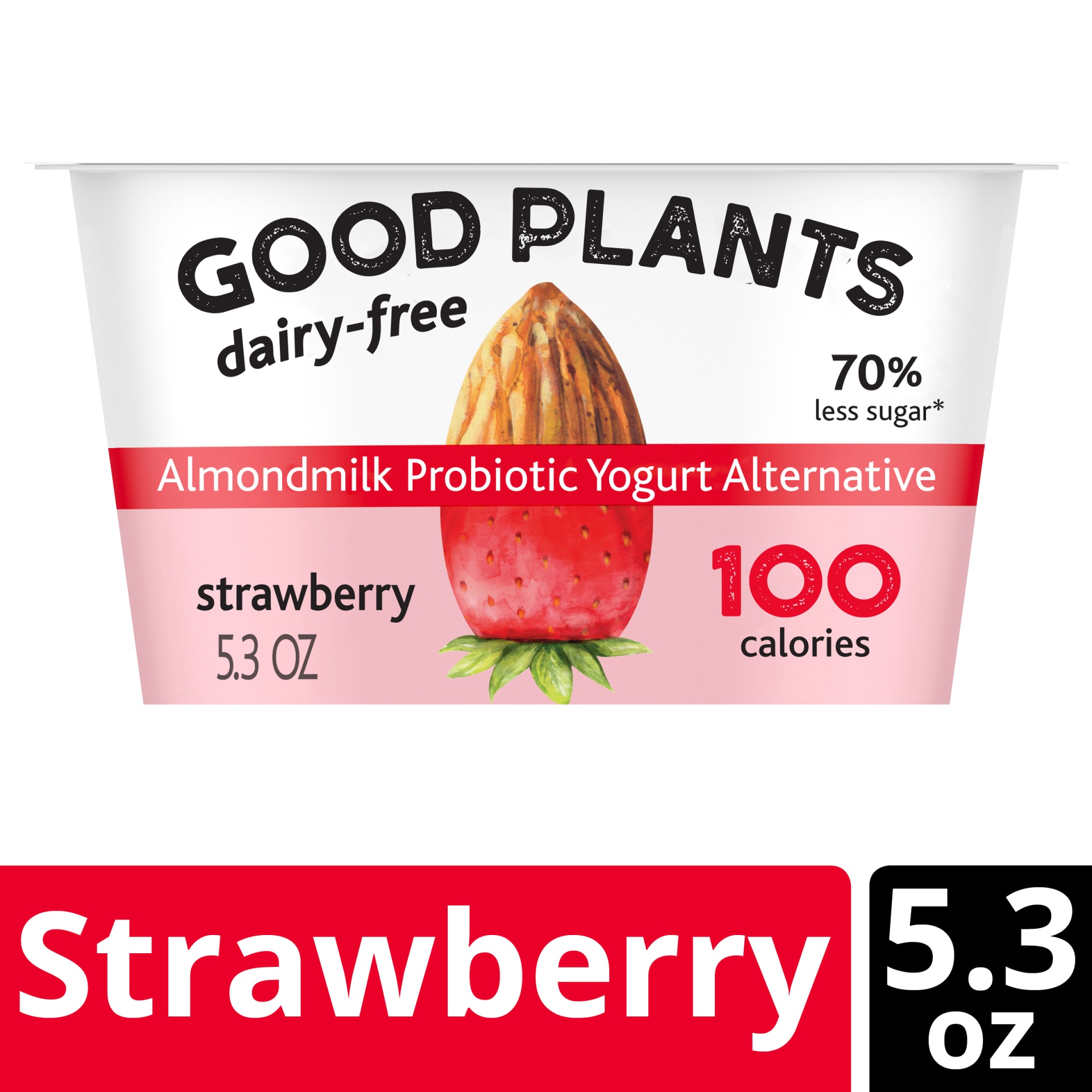 slide 1 of 1, Light & Fit Good Plants Good Plants Strawberry Almondmilk Probiotic Yogurt Alternative, 5.3 oz