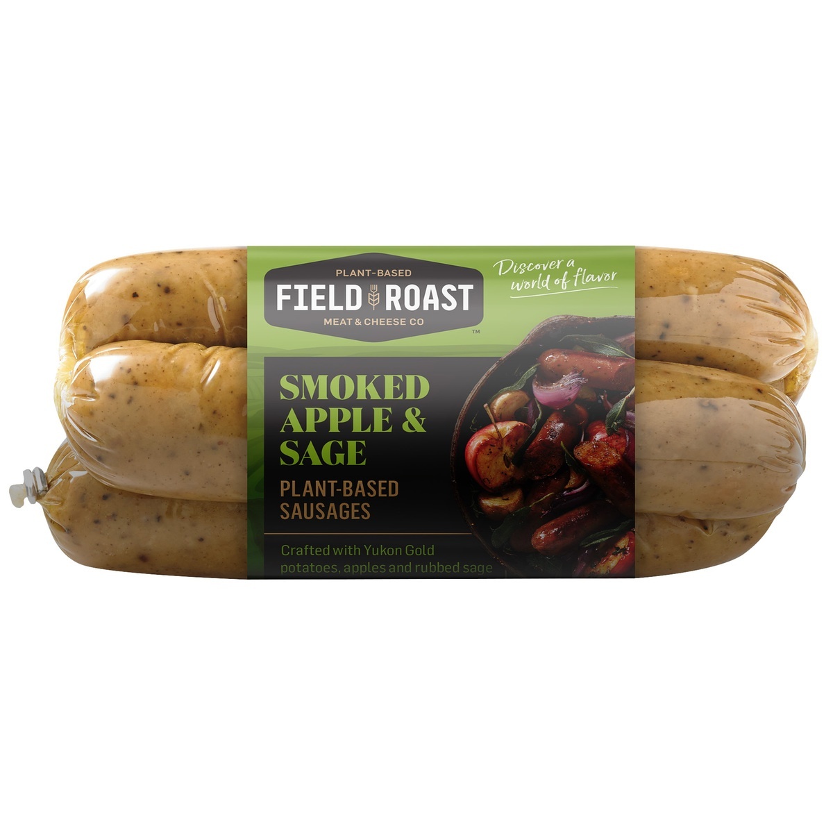 slide 1 of 3, Original Field Roast Vegan Smoked Apple & Sage Plant Based Sausages - 12.95oz/4ct, 