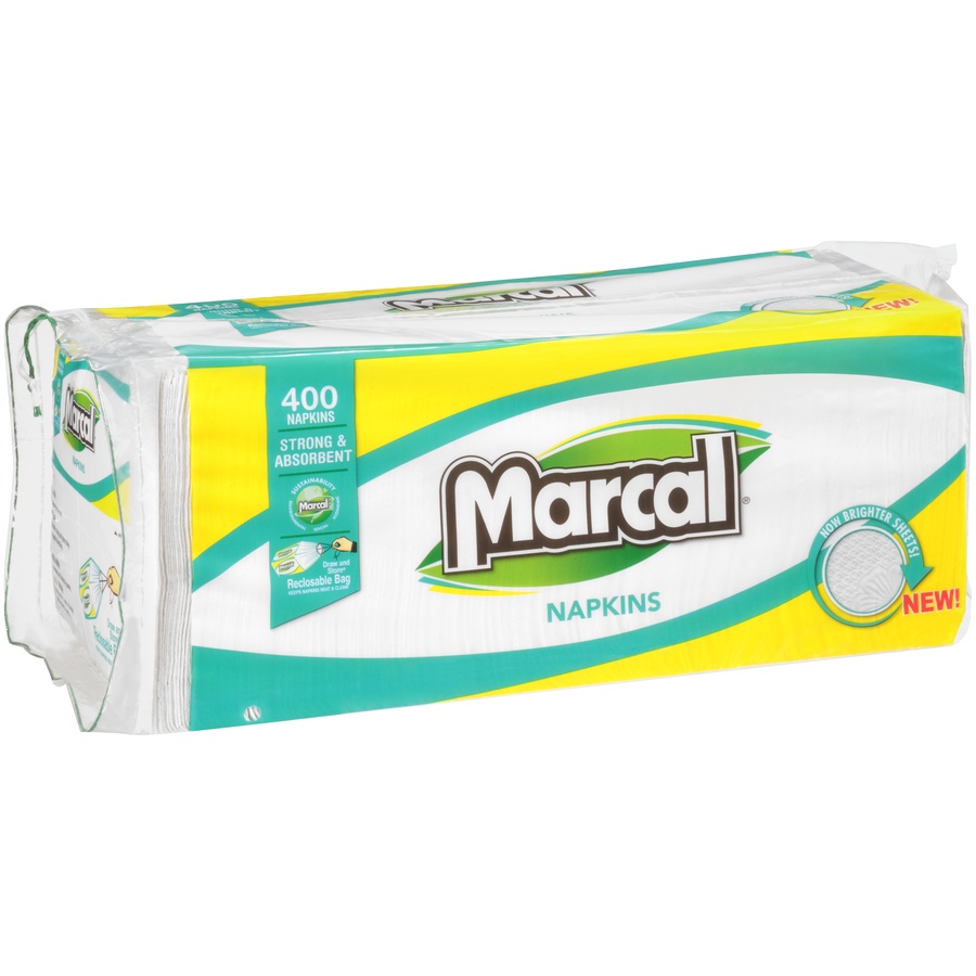 slide 2 of 6, Marcal Strong & Absorbent 1-Ply Napkins, 400 ct