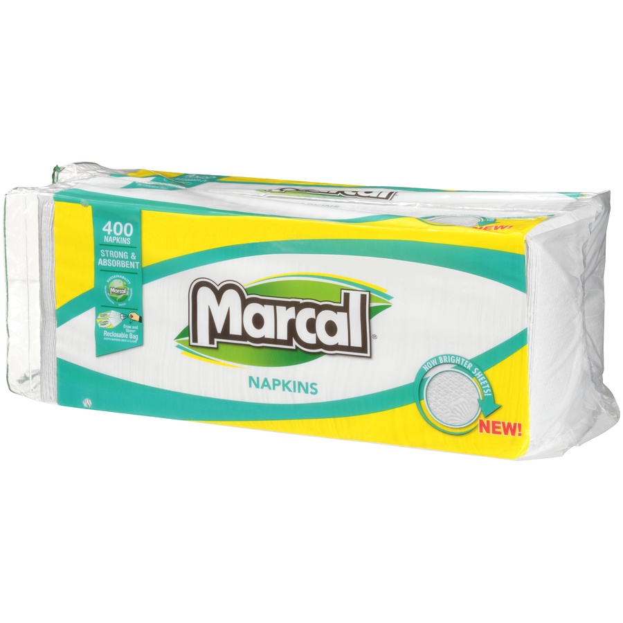 slide 3 of 6, Marcal Strong & Absorbent 1-Ply Napkins, 400 ct