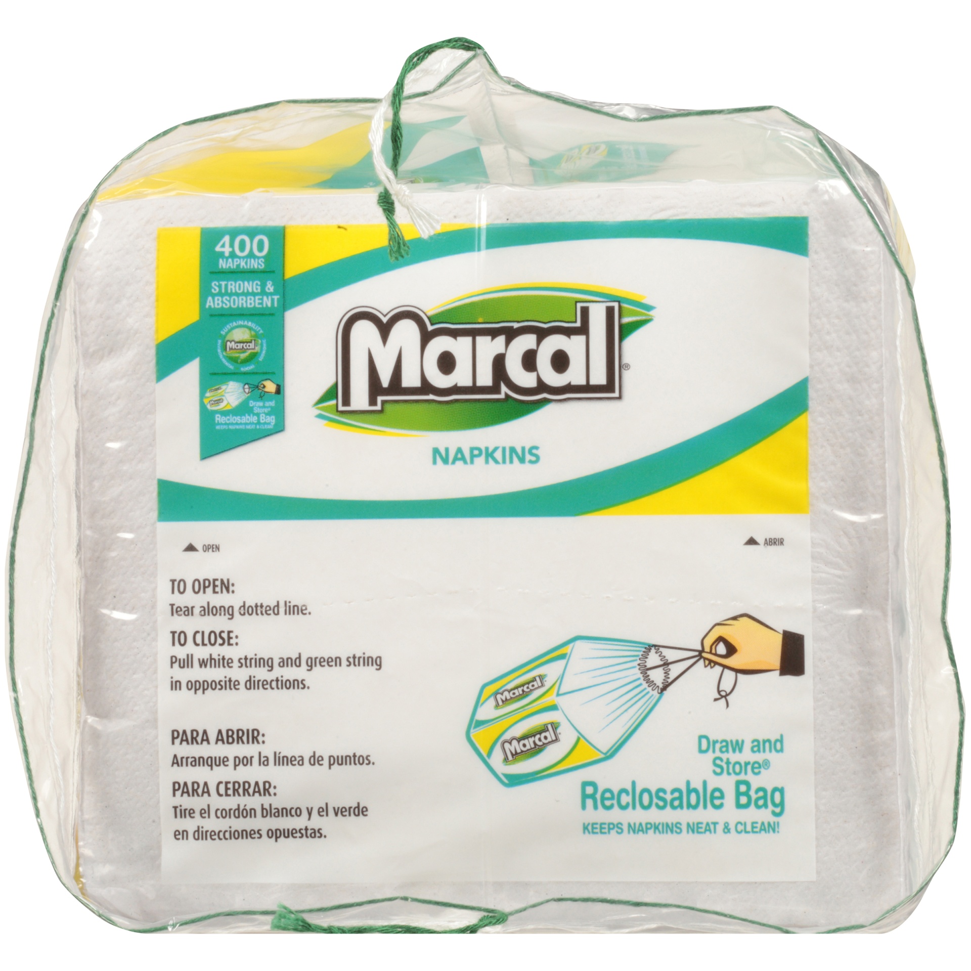 slide 4 of 6, Marcal Strong & Absorbent 1-Ply Napkins, 400 ct