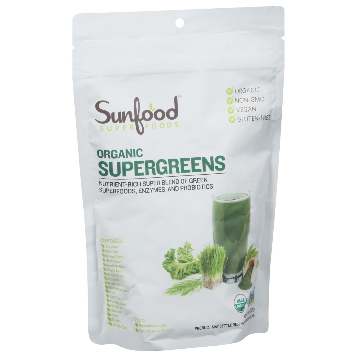 slide 7 of 9, SunFood Superfoods Organic Supergreens 8 oz, 8 oz