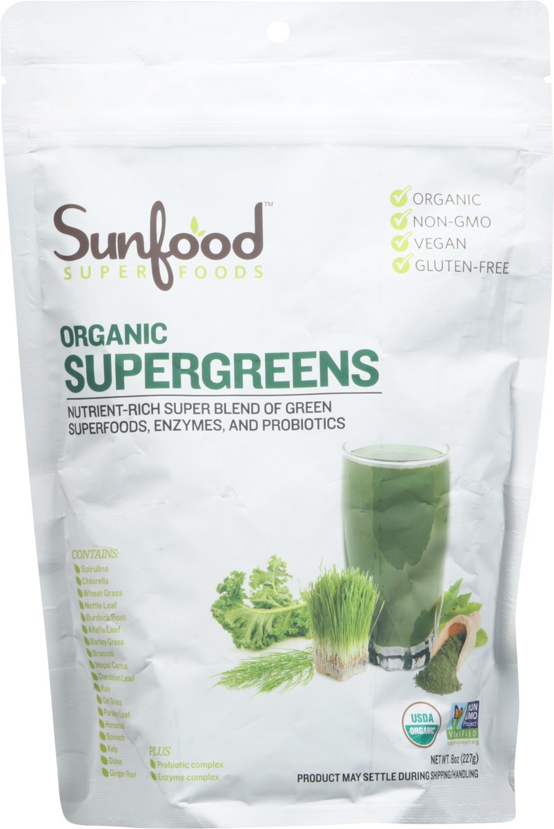 slide 8 of 9, SunFood Superfoods Organic Supergreens 8 oz, 8 oz