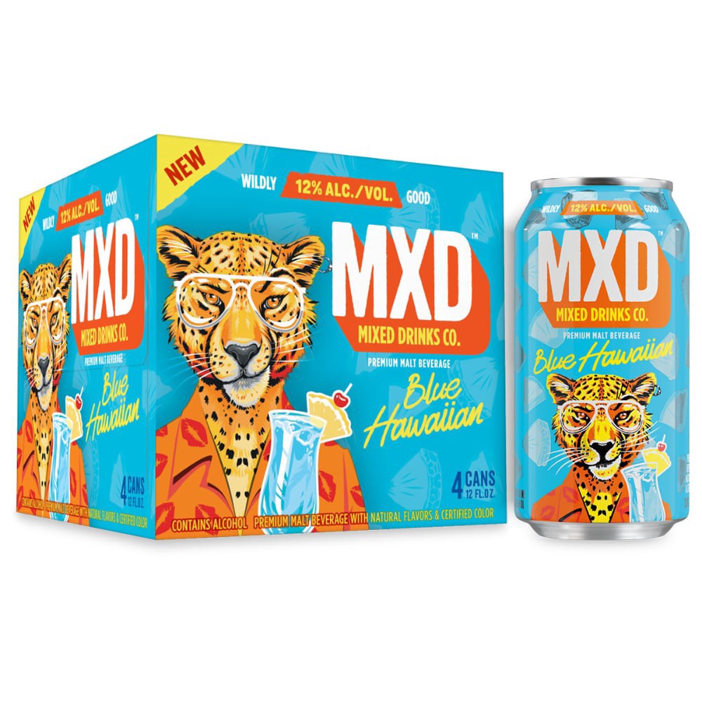 slide 3 of 6, Mxd Blue Hawaiian 4 Pack Cans, 48 oz