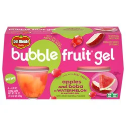 Del Monte Bubble Fruit Apple in Watermelon Gel Fruit Cup Snacks, 4.5 oz. Cups (Pack of 4)