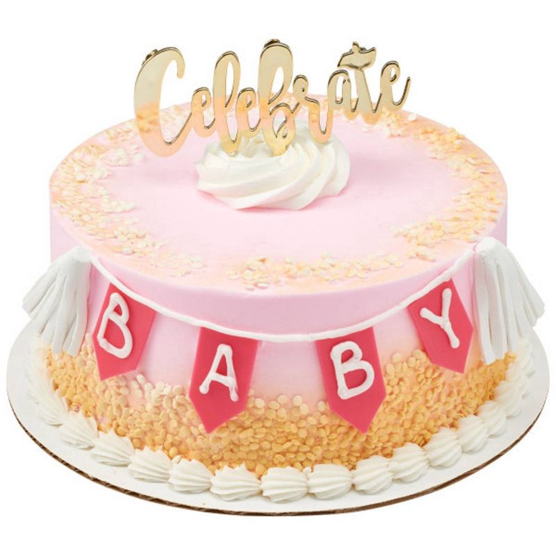 slide 3 of 3, Bakery Crafts Celebrate Gold Candle Holder Cake Topper, 1 ct