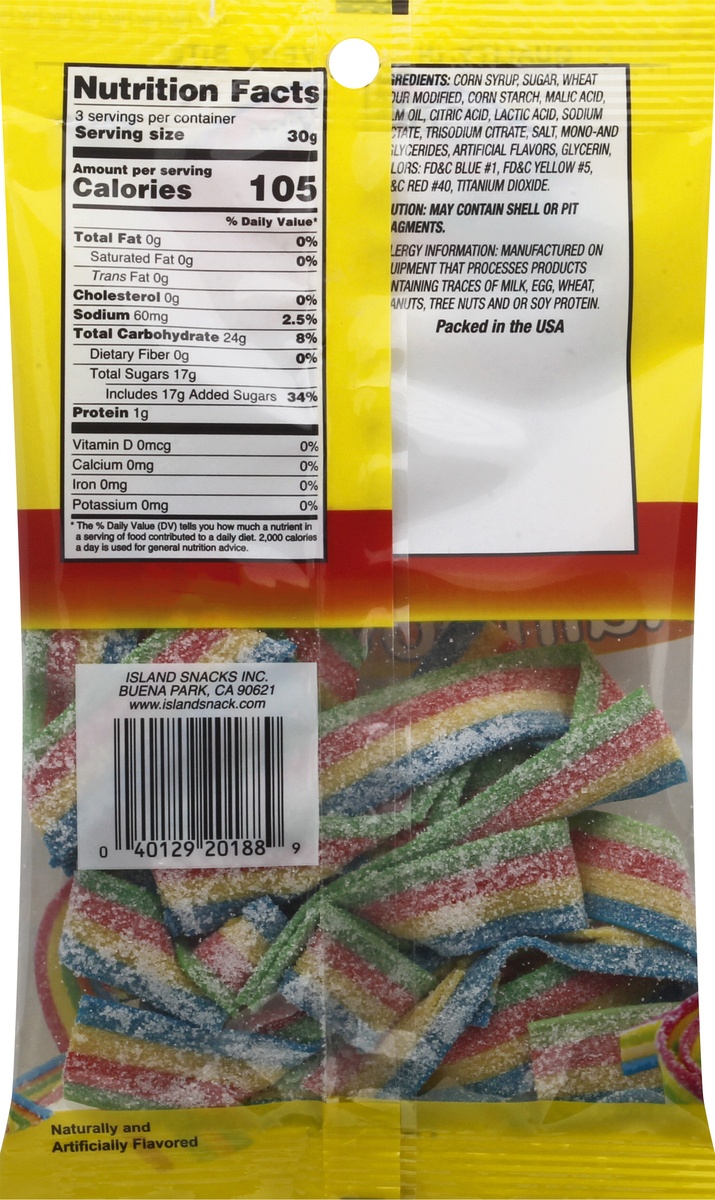 slide 4 of 9, Island Snacks Value Size Rainbow Belts, 1 ct