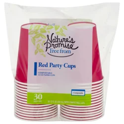 Nature's Promise Red Compostable Paper Party Cups 12 oz