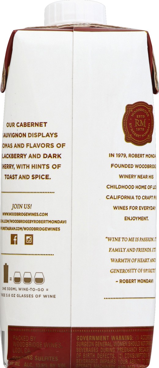 slide 2 of 7, Woodbridge by Robert Mondavi Cabernet Sauvignon Red Wine, 500 mL Box, 16.91 fl oz