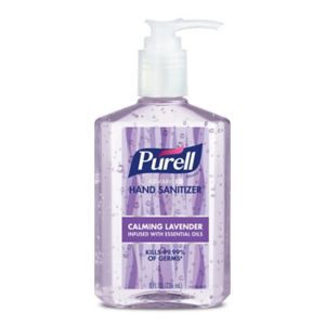 slide 1 of 1, PURELL Advanced Hand Sanitizer Calming Lavender, 8 fl oz Table Top Pump Bottle, 8 oz