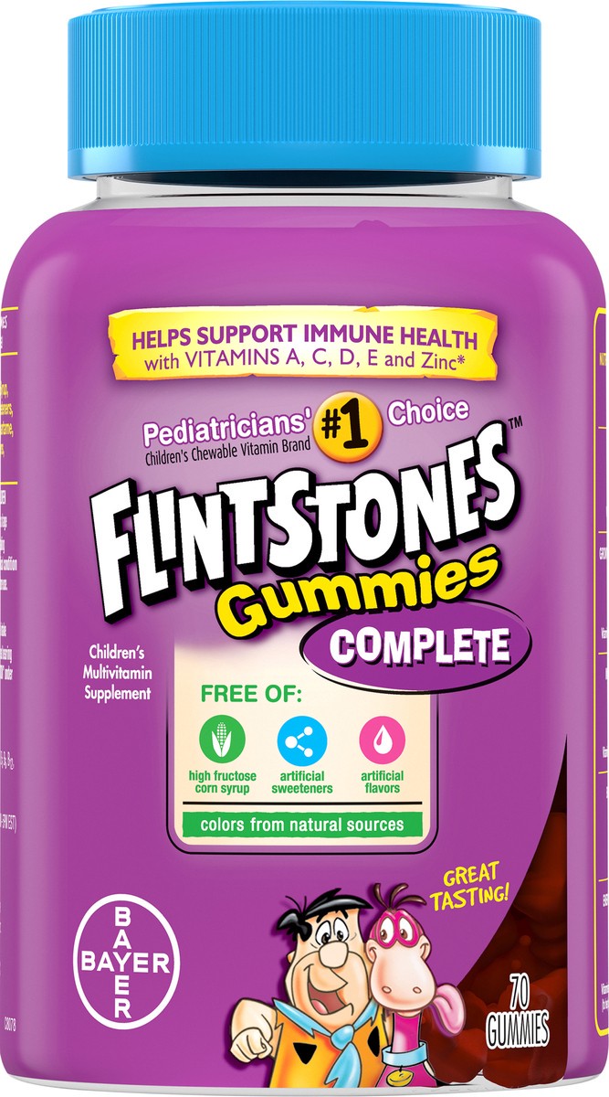 slide 1 of 8, Flintstones Complete Children's Multivitamin Supplement Gummies, 70Ct, 70 ct
