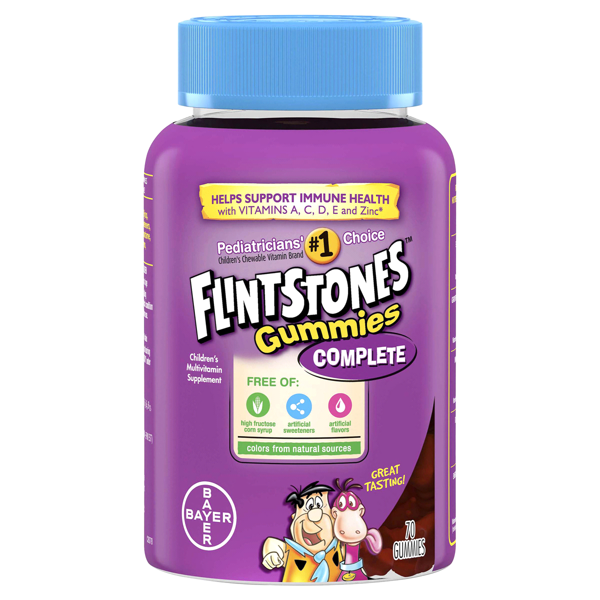 slide 1 of 4, Flintstones Complete Children's Multivitamin Supplement Gummies, 70 ct