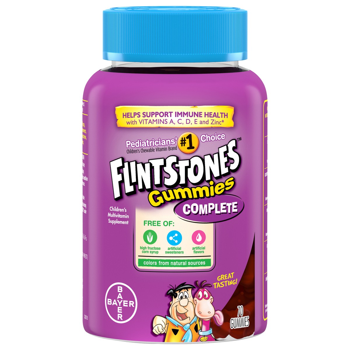 slide 1 of 8, Flintstones Complete Children's Multivitamin Supplement Gummies, 70Ct, 70 ct