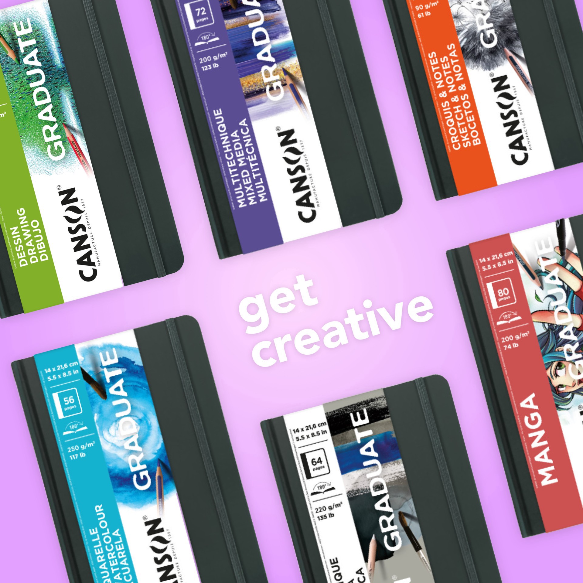 slide 6 of 6, Canson 5.5" X 8.5" Graduate Sketch & Notes Book, 5.5 in x 8.5 in