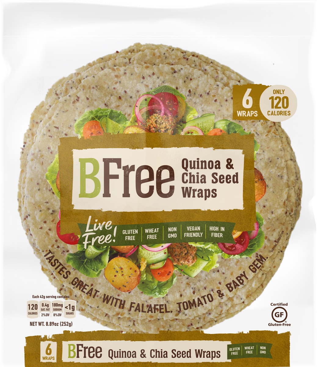 slide 2 of 3, BFree Quinoa & Chia Seed Wraps, 8.9 oz