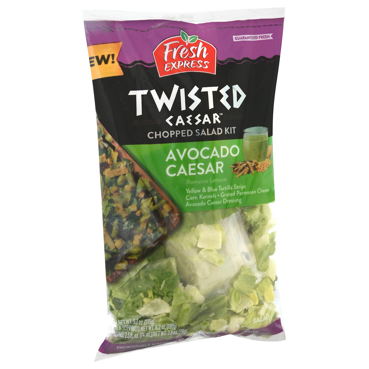 slide 10 of 13, Fresh Express Twisted Avocado Caesar Chopped Salad Kit, 1 ct