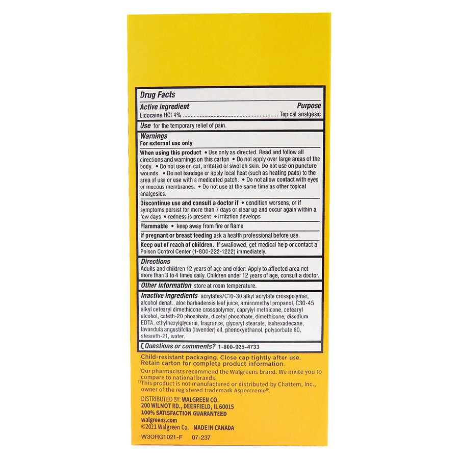 slide 4 of 5, Walgreens Pain Relieving 4% Lidocaine with Lavender Roll-On, 2.5 oz