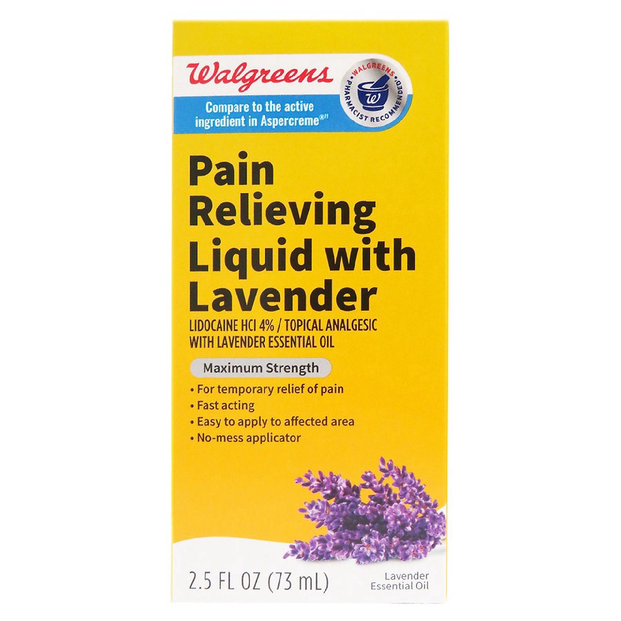 slide 5 of 5, Walgreens Pain Relieving 4% Lidocaine with Lavender Roll-On, 2.5 oz