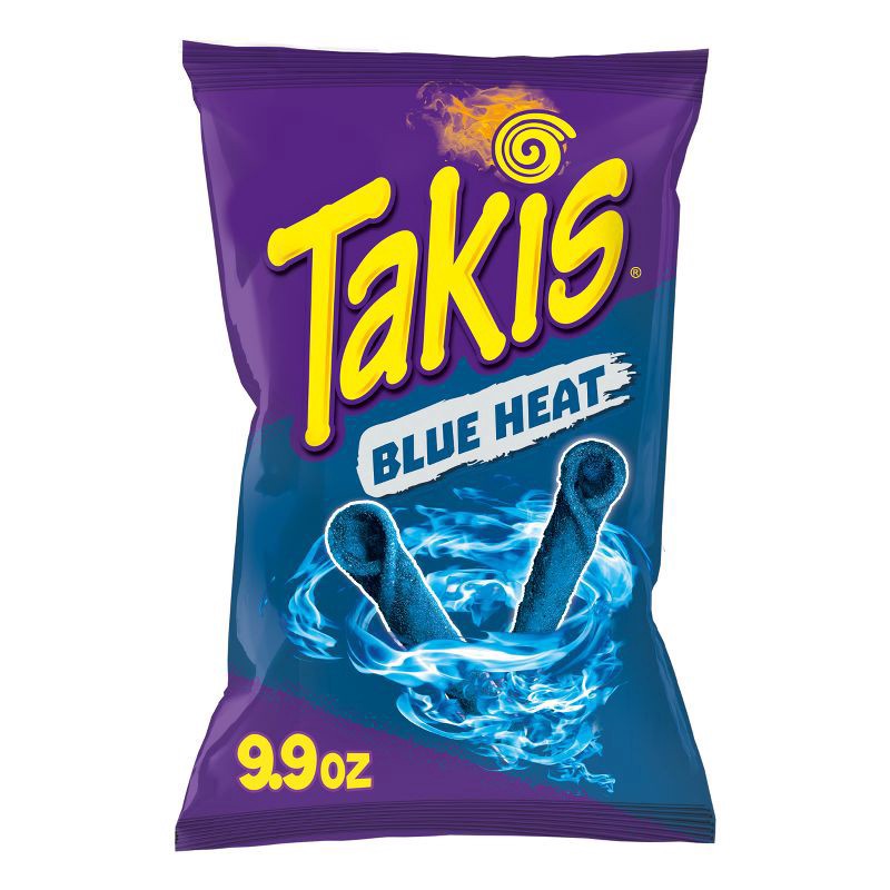 slide 1 of 1, Takis Blue Heat 9.9 oz Sharing Size Bag, Hot Chili Pepper Flavored Extreme Spicy Rolled Tortilla Chips, 9.9 oz