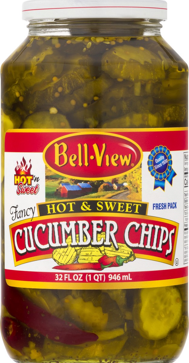 slide 1 of 13, Bell-View Hot & Sweet Cucumber Chips 32 oz, 32 oz