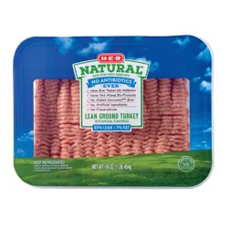 H-E-B Natural Lean Ground Turkey, 93% Lean